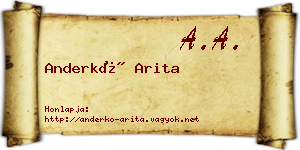 Anderkó Arita névjegykártya